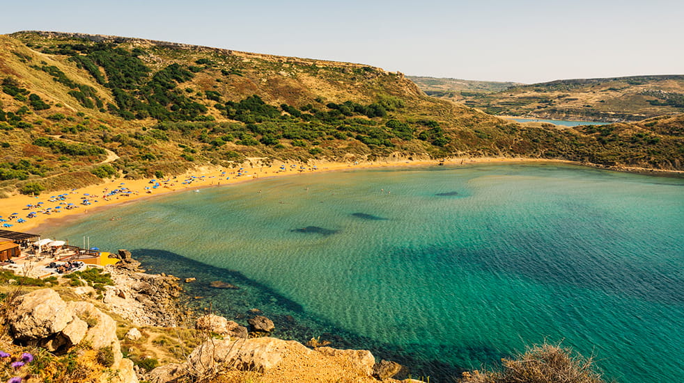 Sustainable and eco tourism: Mellieha beach Malta